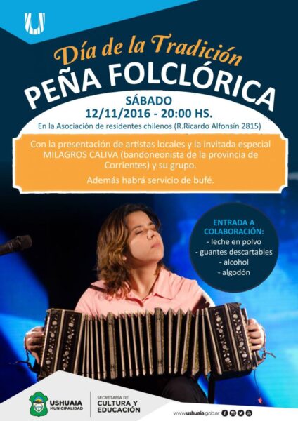 Se realizará una peña folclórica en Ushuaia