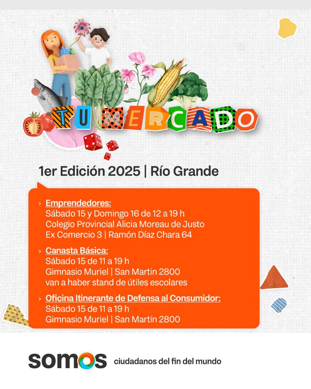 Vuelve “Tu Mercado” a RG y Ushuaia, mientras que en Tolhuin será la Feria de Emprendedores