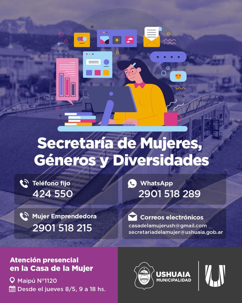 En Ushuaia, la Casa de la Mujer retoma la atención al público en su sede