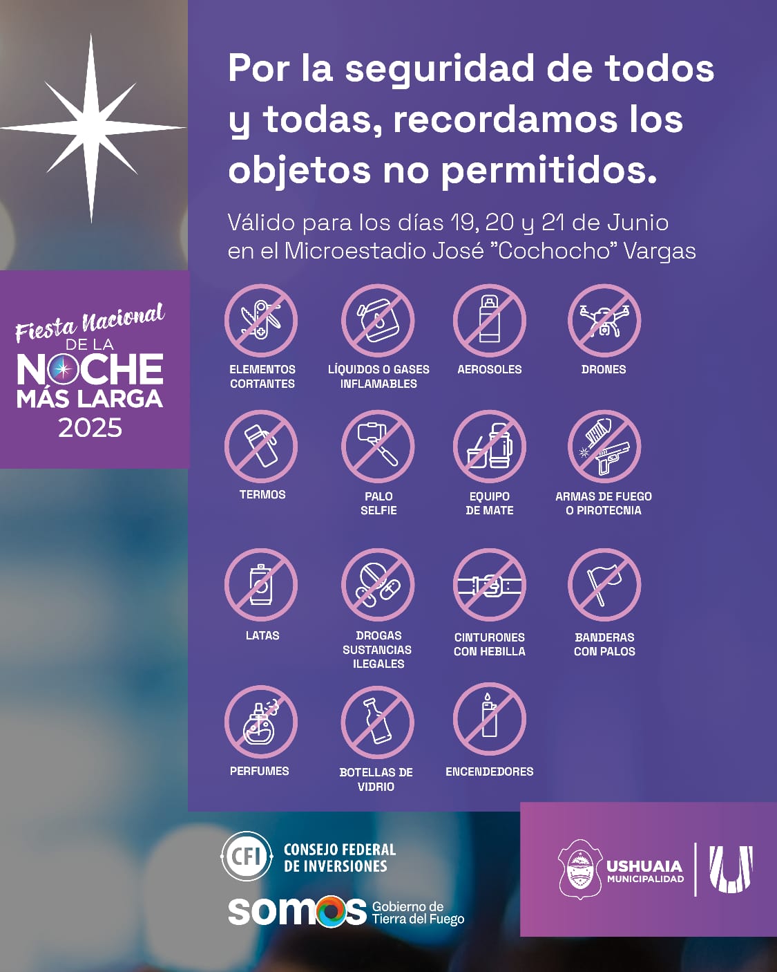 Informan sobre los elementos no permitidos en la &#8220;Fiesta Nacional de la Noche Más Larga&#8221;
