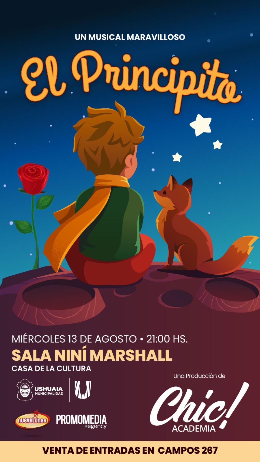 El musical &#8220;El Principito&#8221; se presentará en la sala Niní Marshall este miercoles 13 de agosto