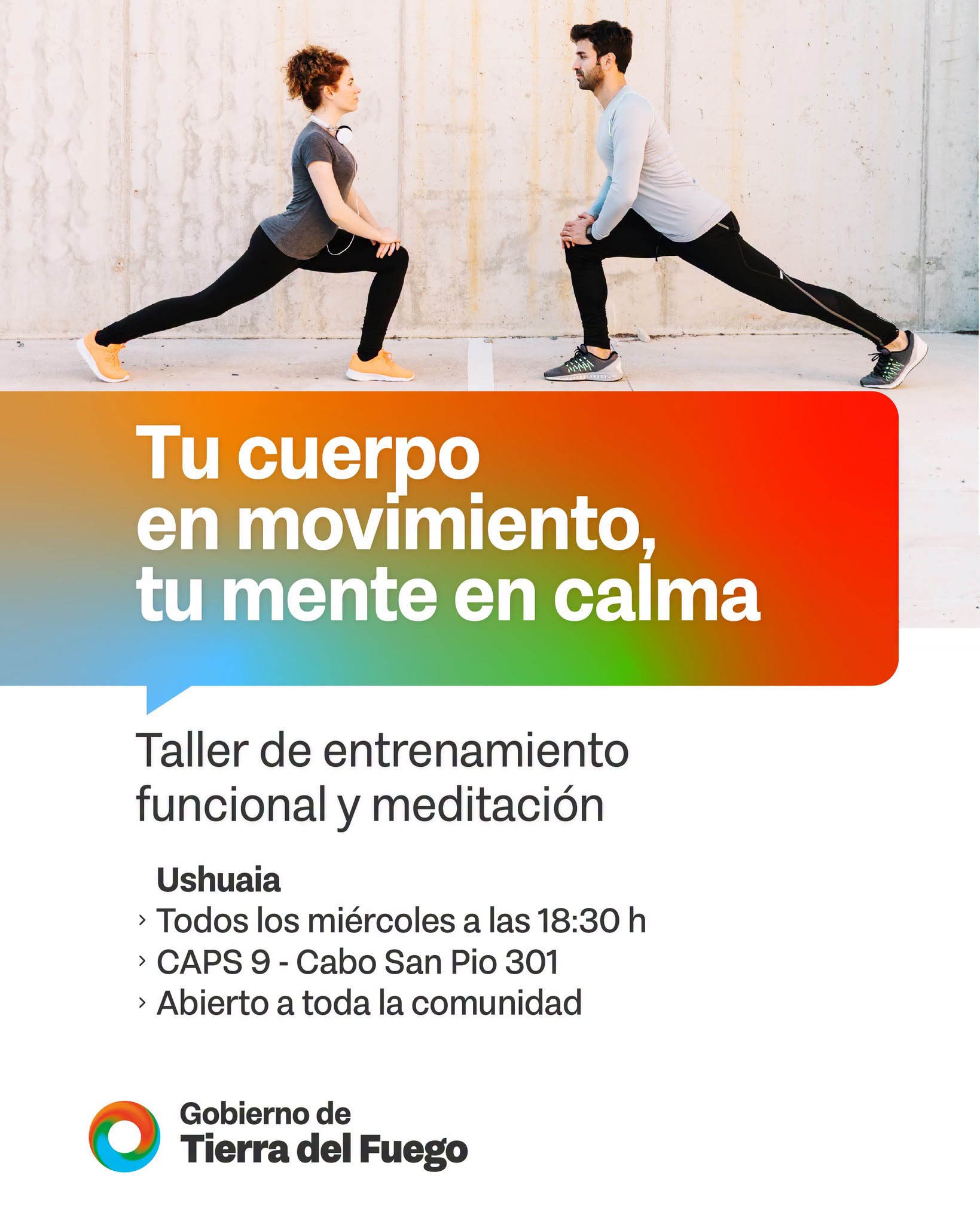 “Tu cuerpo en movimiento, tu mente en calma”: taller gratuito que combina ejercicio y meditación en Ushuaia
