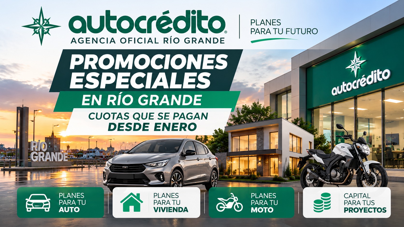 Autocredito presenta promociones especiales en Río Grande con cuotas que se pagan desde enero